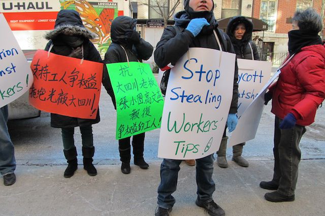 Former workers at Grand Sichuan protest stolen wages earlier this month